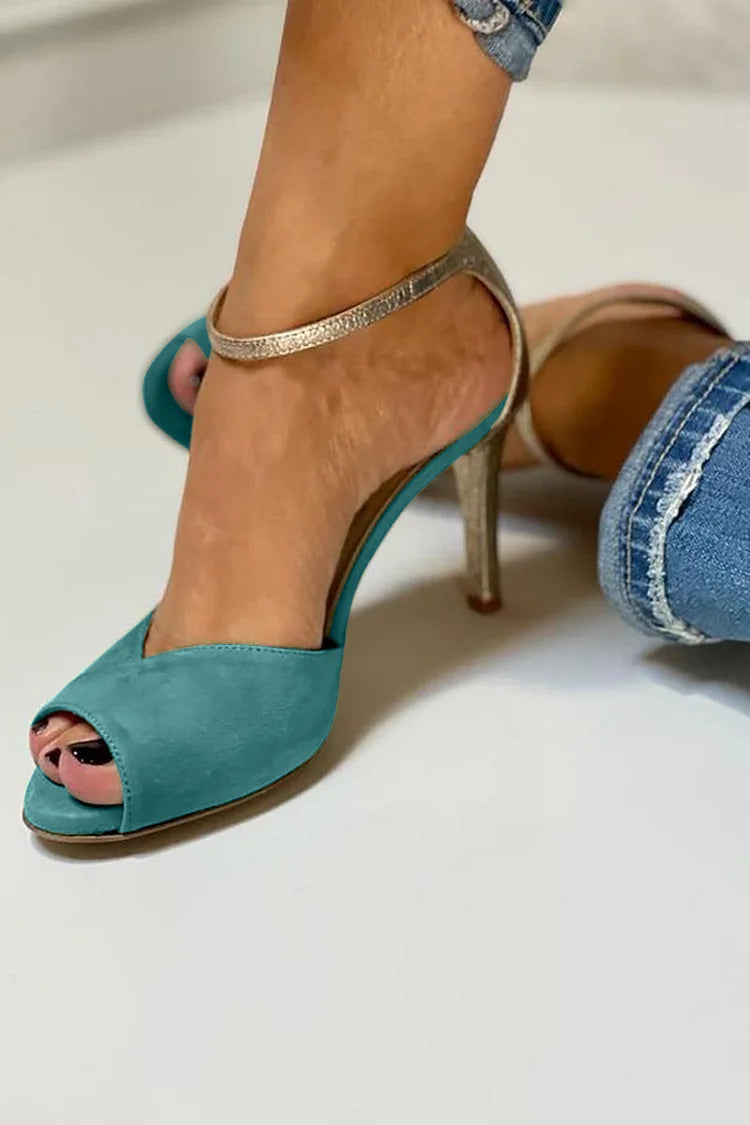 Emilie | SKINNENDE PEEP-TOE STILETTHÆL