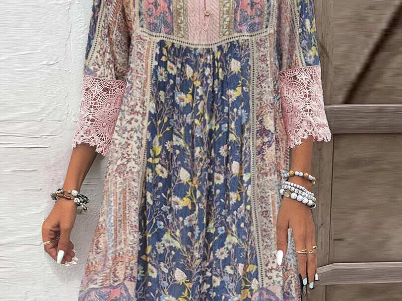 Alvhilde | Vintage Printed Blondekjole
