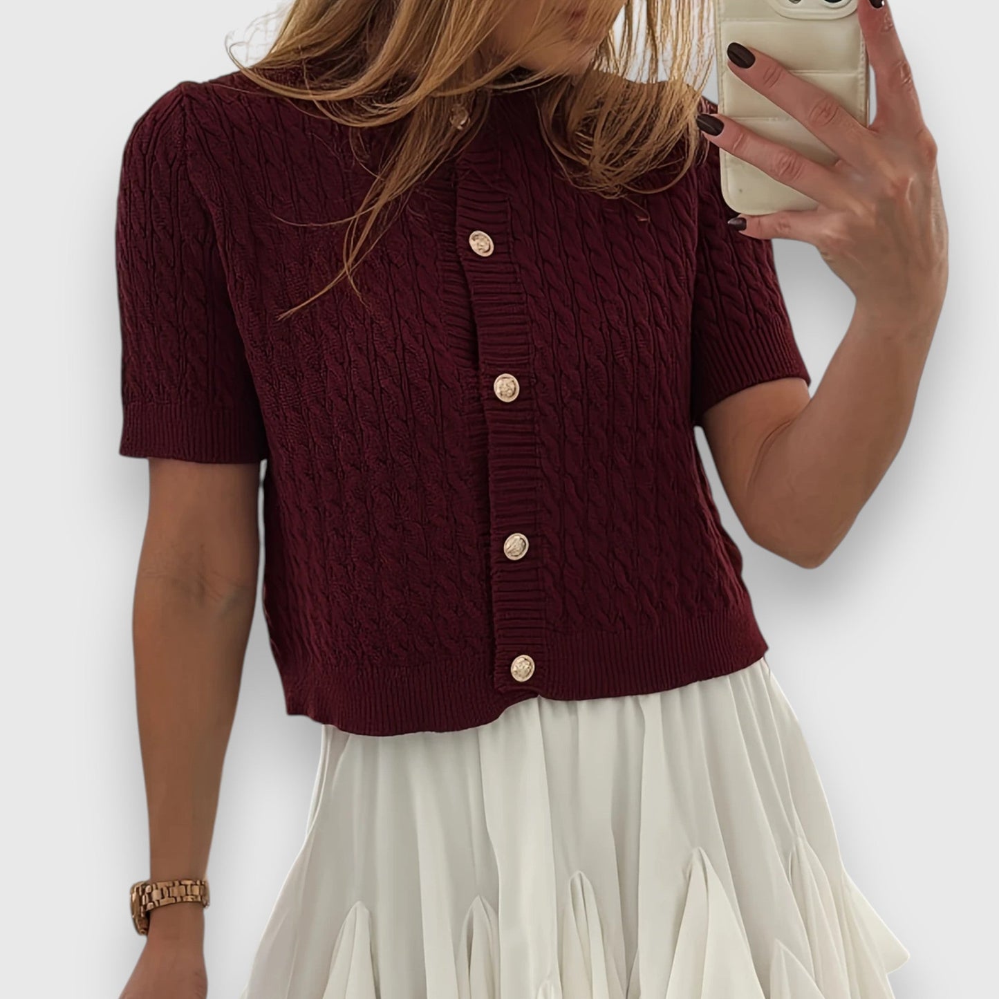 Rørvik | Kort Oversized Cardigan med Knapper