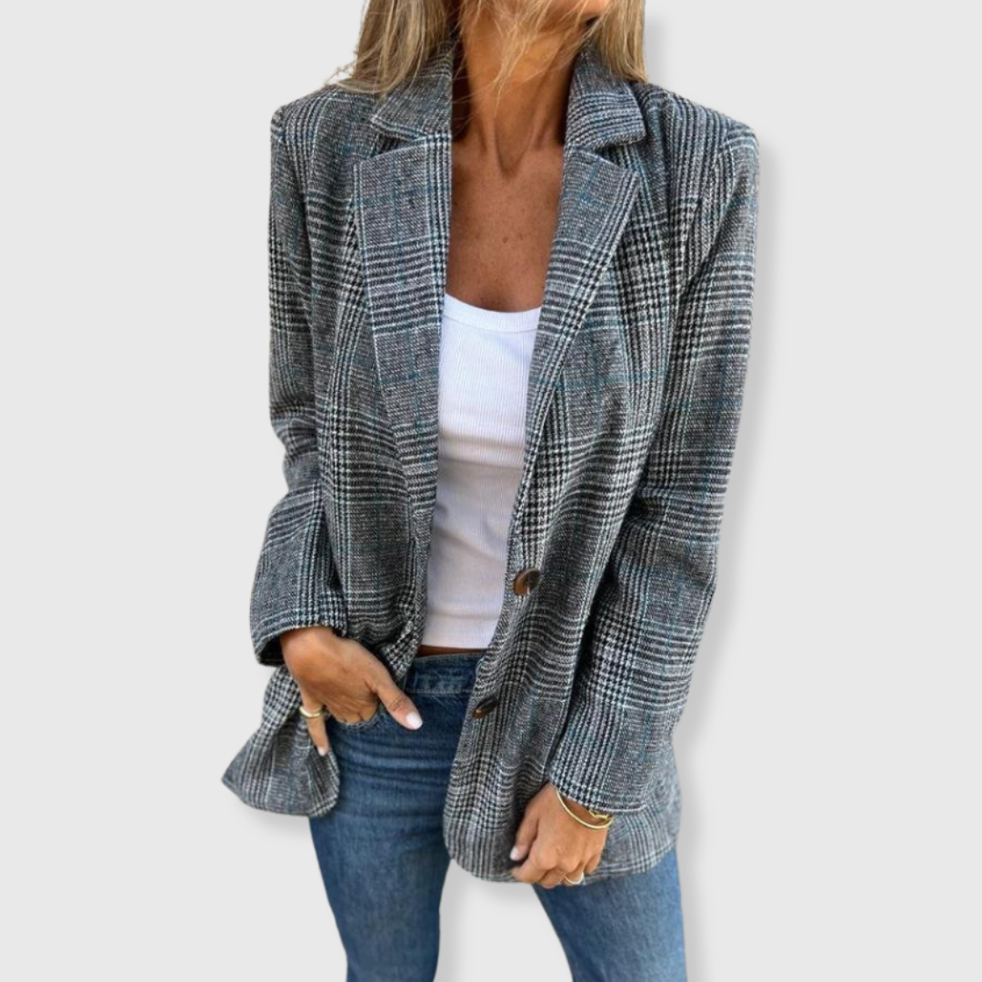 Gunnhild | Elegant Blazer med Rutemønster