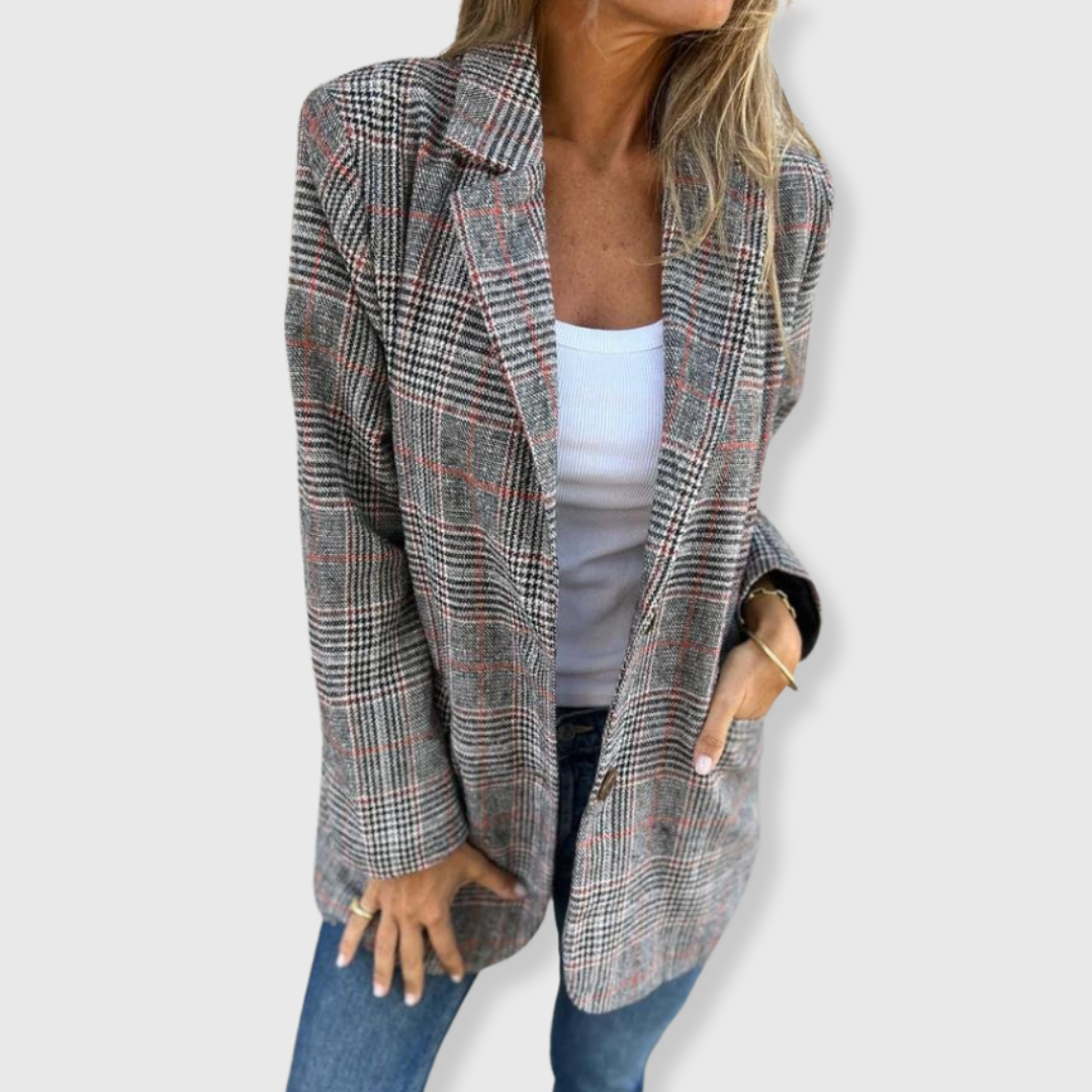 Gunnhild | Elegant Blazer med Rutemønster