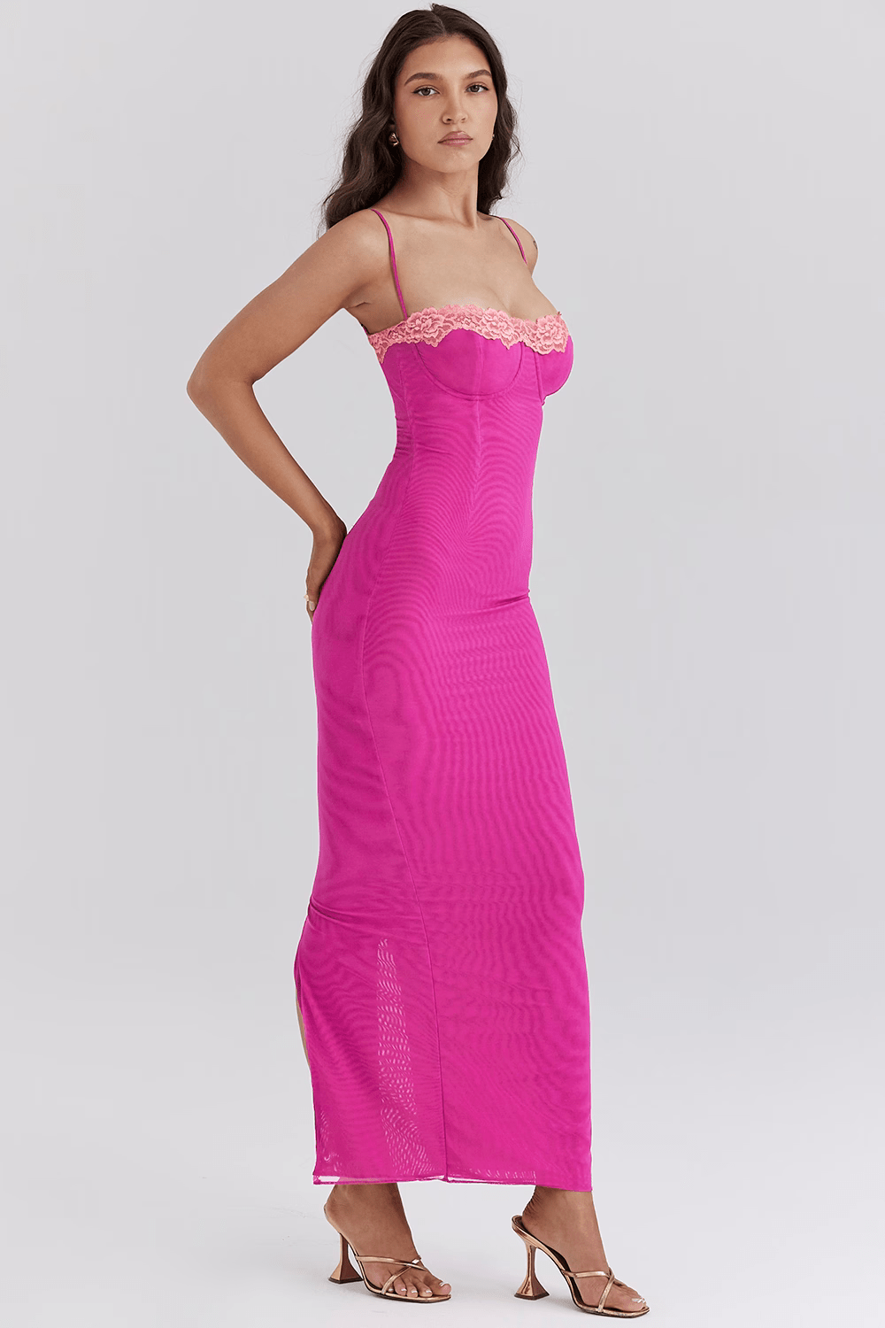 Fay - Blonde Splitt Maxi Kjole