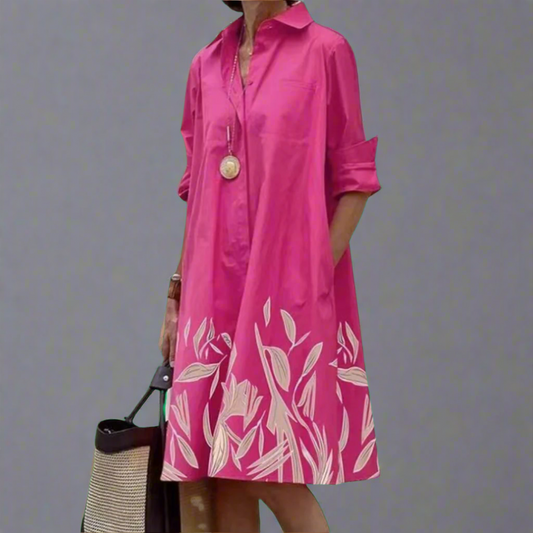 Rosa – Kjole med panel i A-linje