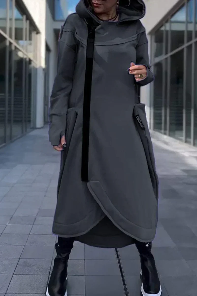 Nanna | Lang Hoodie-Kjole med Moderne Snitt