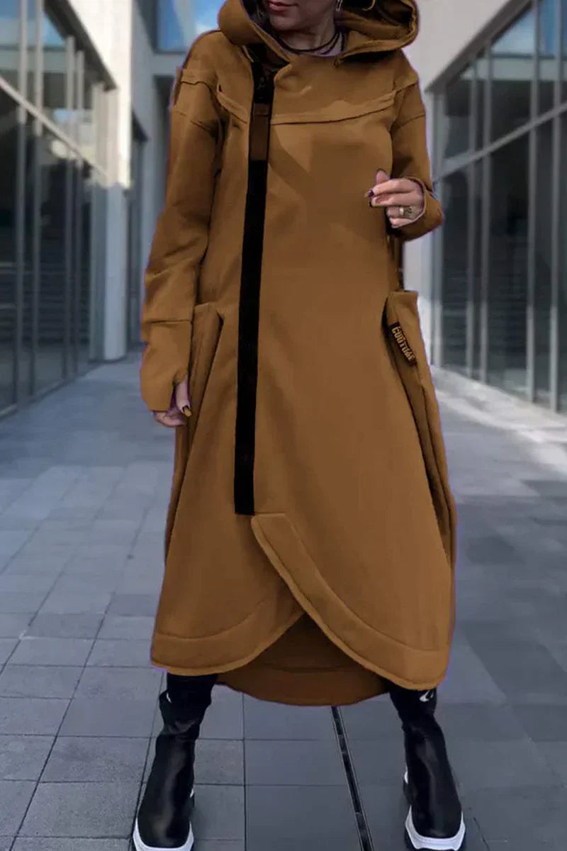 Nanna | Lang Hoodie-Kjole med Moderne Snitt