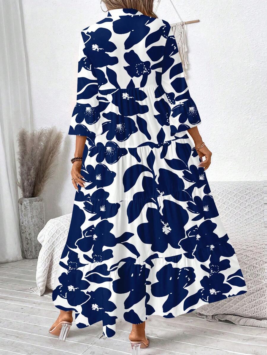 Hegfrid | Blomstrete Bohemkjole I Full Lengde