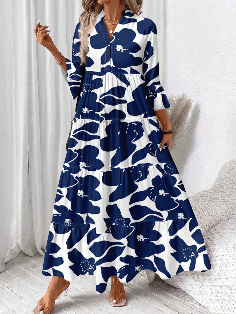 Hegfrid | Blomstrete Bohemkjole I Full Lengde