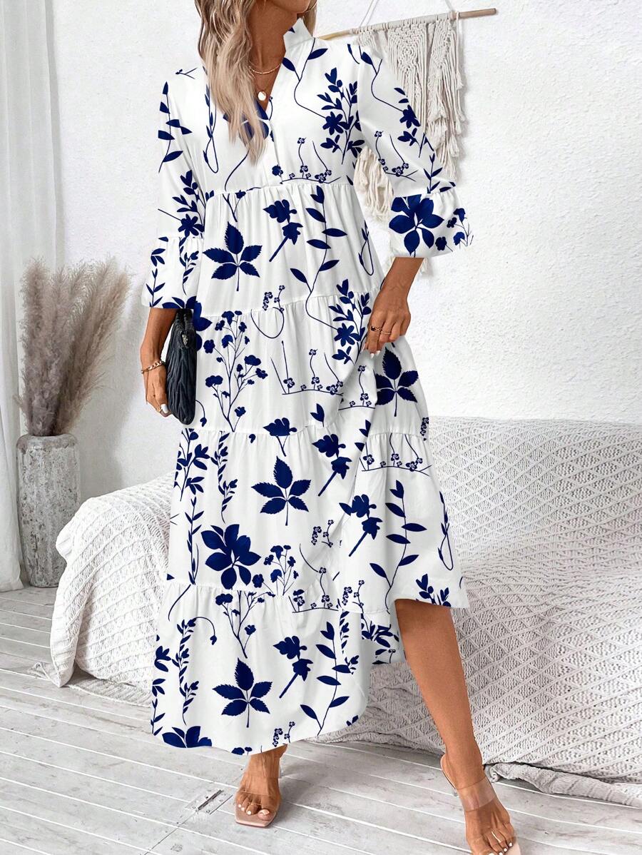 Hegfrid | Blomstrete Bohemkjole I Full Lengde