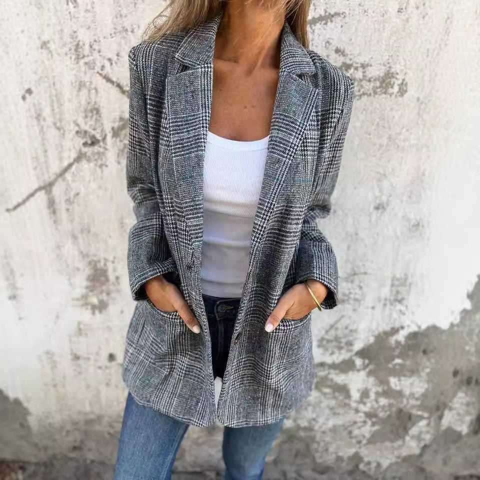 Gunnhild | Elegant Blazer med Rutemønster