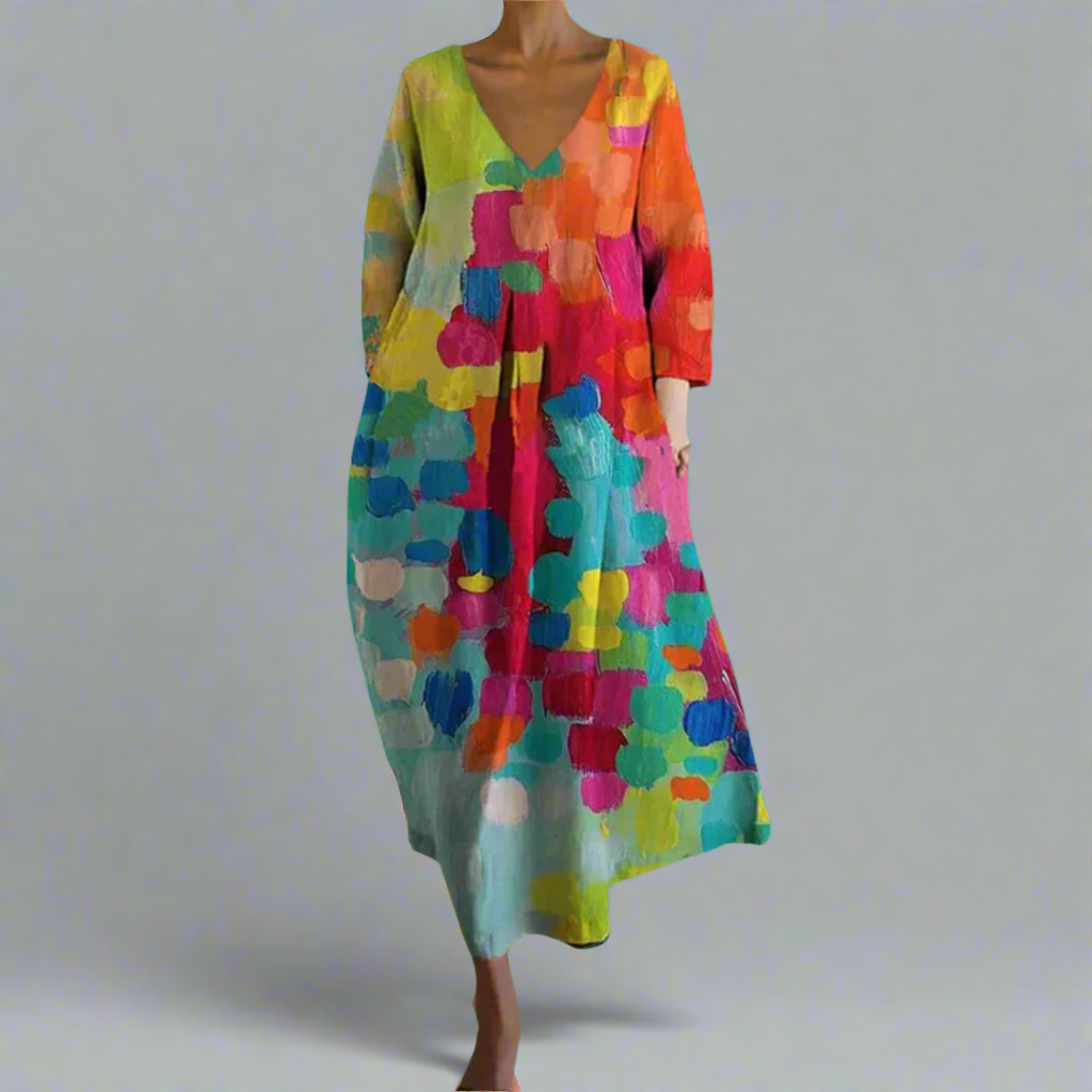 Ingrid – Kjole med hakket hals