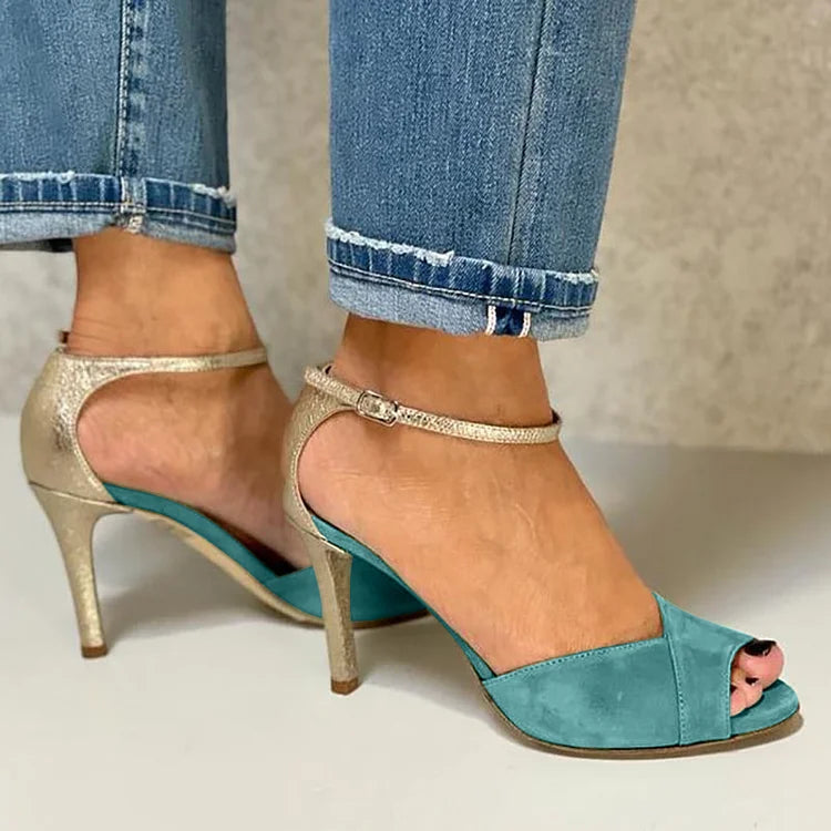 Emilie | SKINNENDE PEEP-TOE STILETTHÆL
