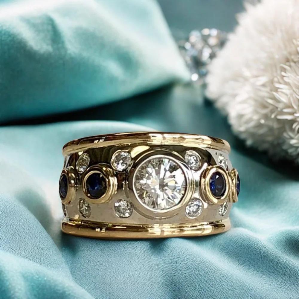 Edna – Vintage Gull Inlaid Zirconia Ring