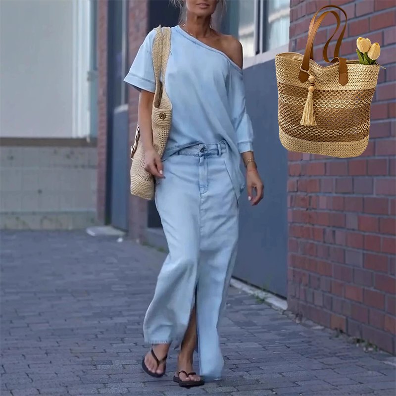 Ljosfrida | Off Shoulder Denim Sett