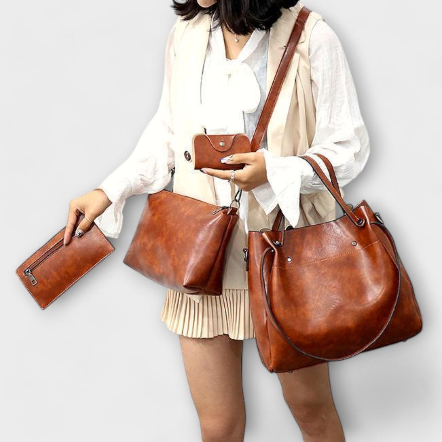 Olivia | 4-delt Vintage Veske Sett