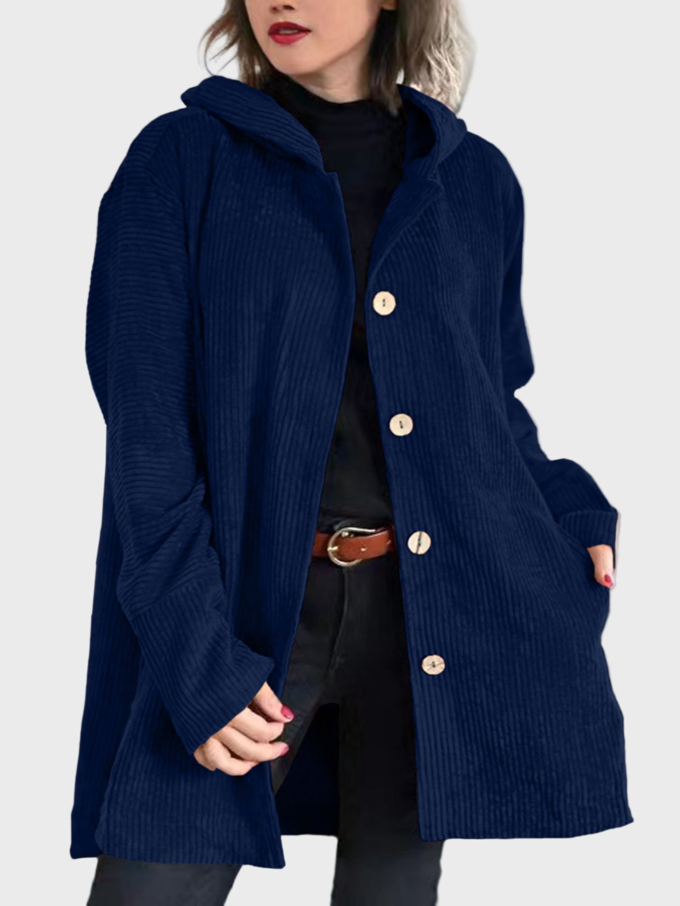 Kirsten | Jakke Med Hette Og Knapper