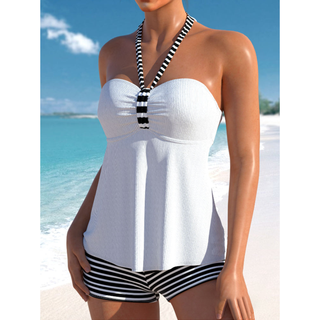 Tanja – Stripete Halterneck Tankini