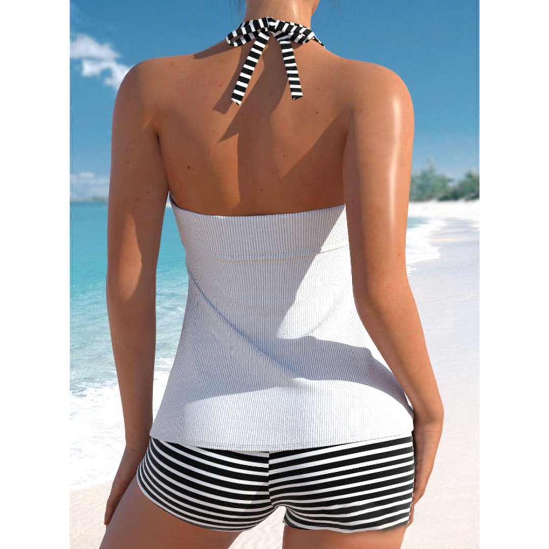 Tanja – Stripete Halterneck Tankini