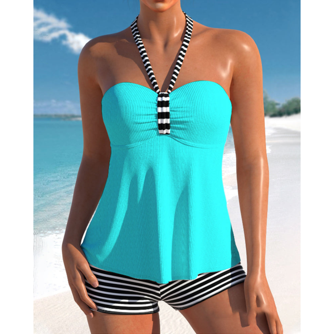 Tanja – Stripete Halterneck Tankini
