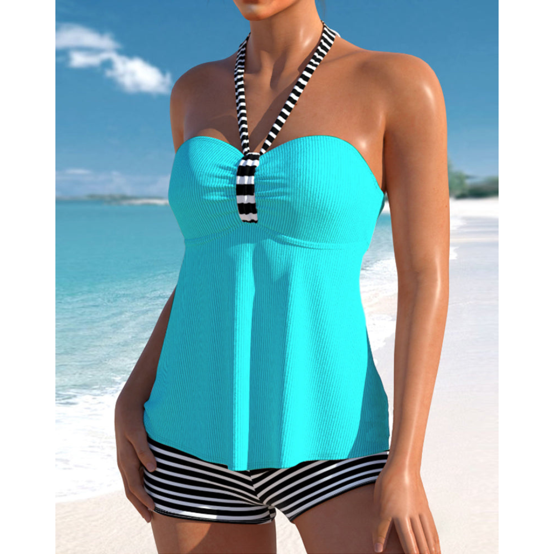 Tanja – Stripete Halterneck Tankini