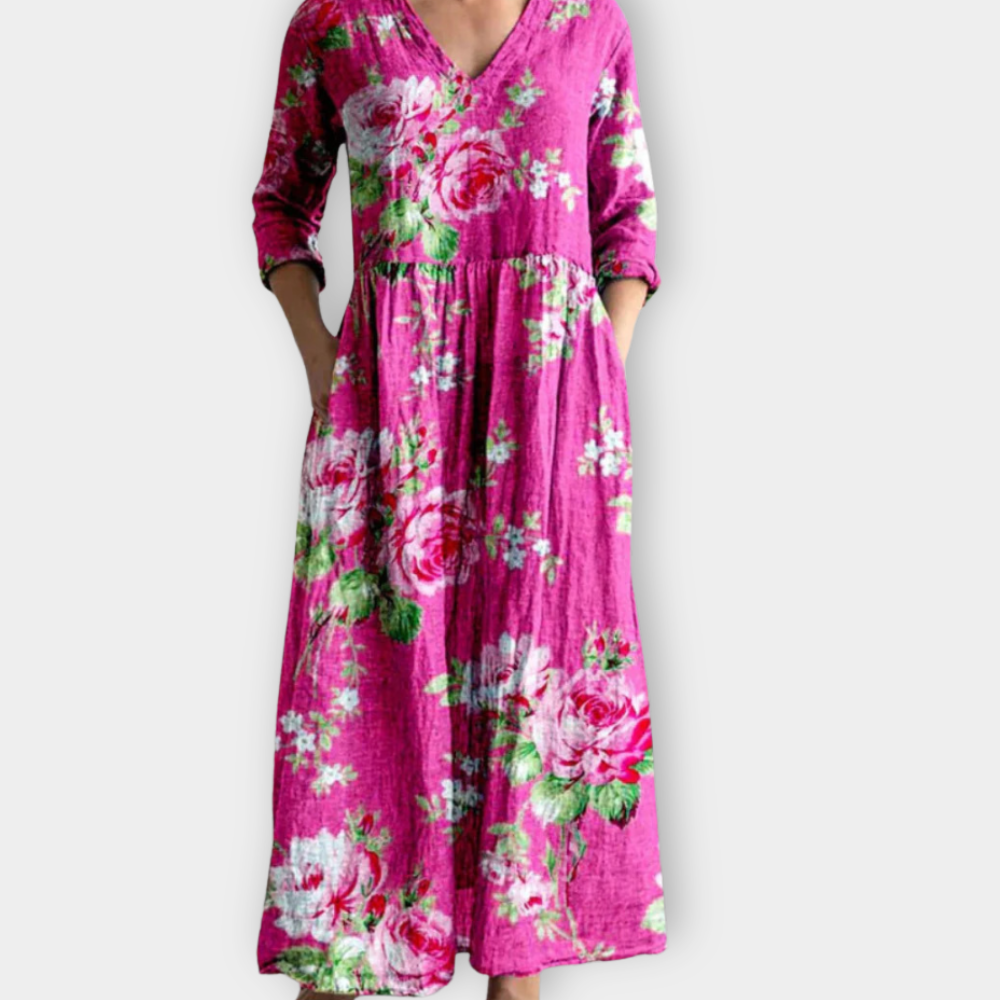 Almara | Boho Maxikjole i Luksuriøst, Mykt Stoff