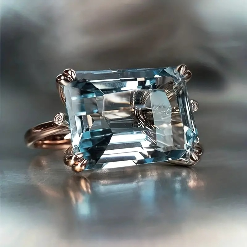 Aubrielle – Vintage Blå Zirkonia Ring