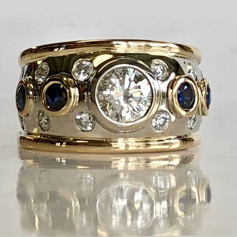 Edna – Vintage Gull Inlaid Zirconia Ring
