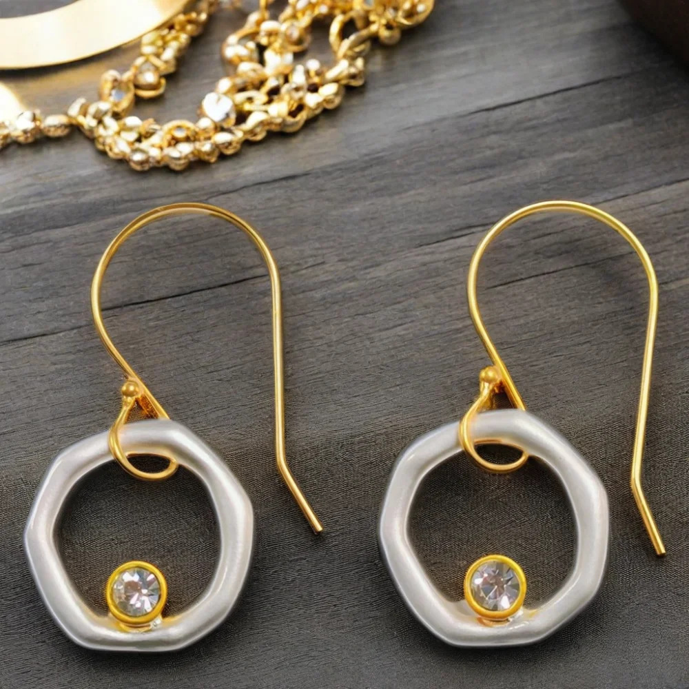 Luella – Vintage Gull & Sølv Zirconia Øredobber
