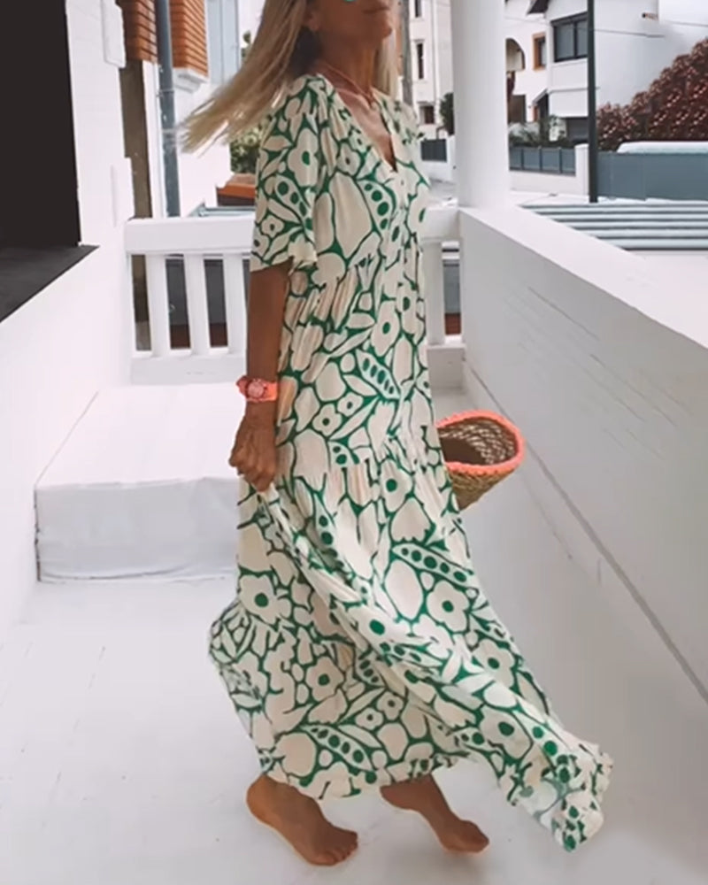 Erle | Elegant midikjole med unikt print