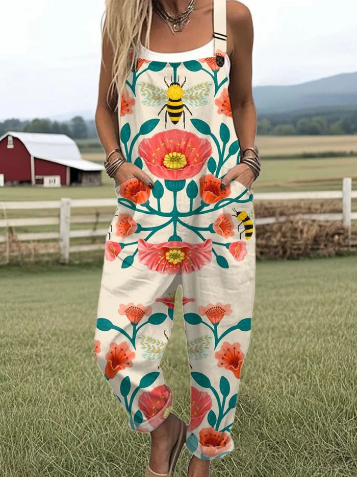 OLIVIA – SOLNEDGANG BLOMST VIDDE JUMPSUIT