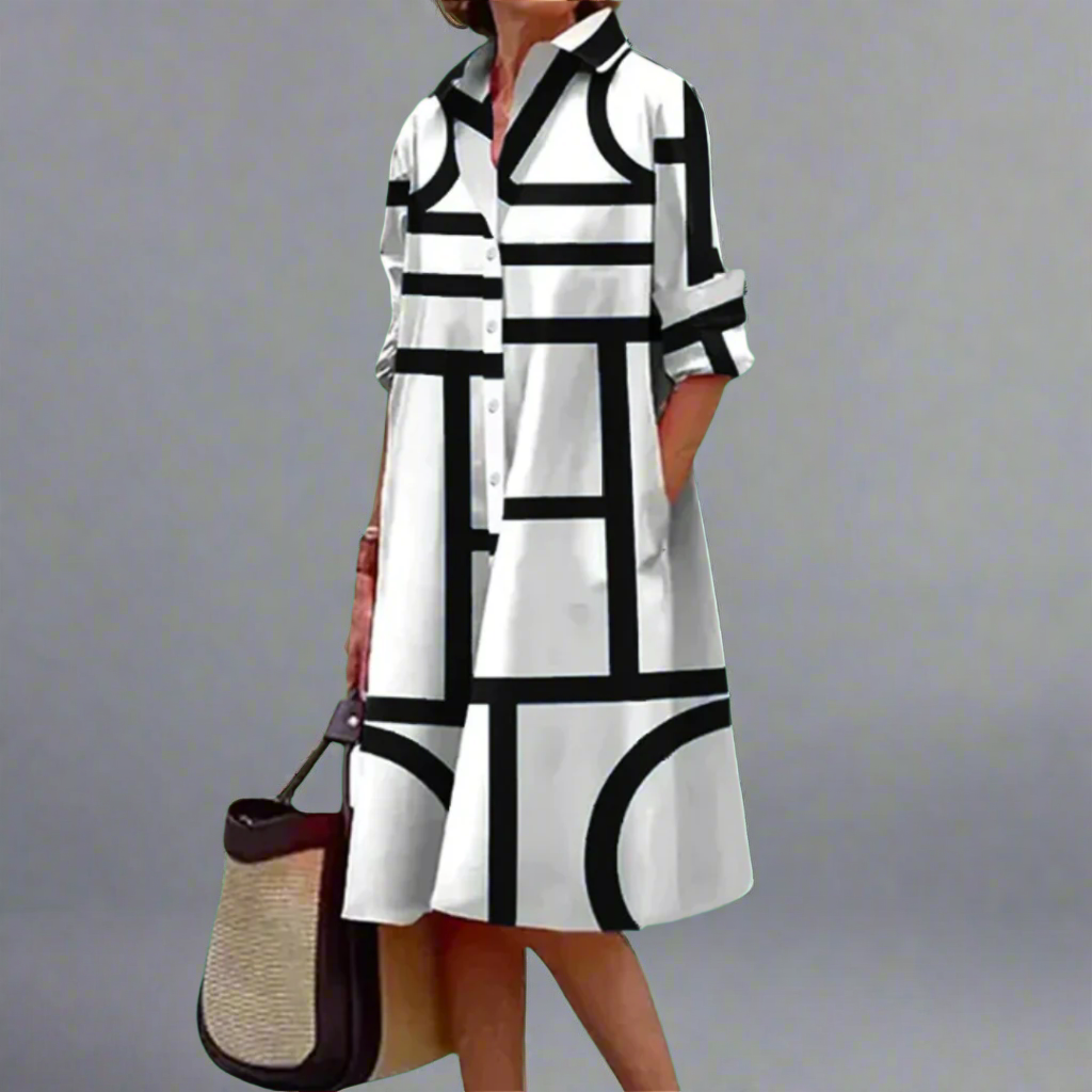 Clara – Myk Midi Kjole med Drapering