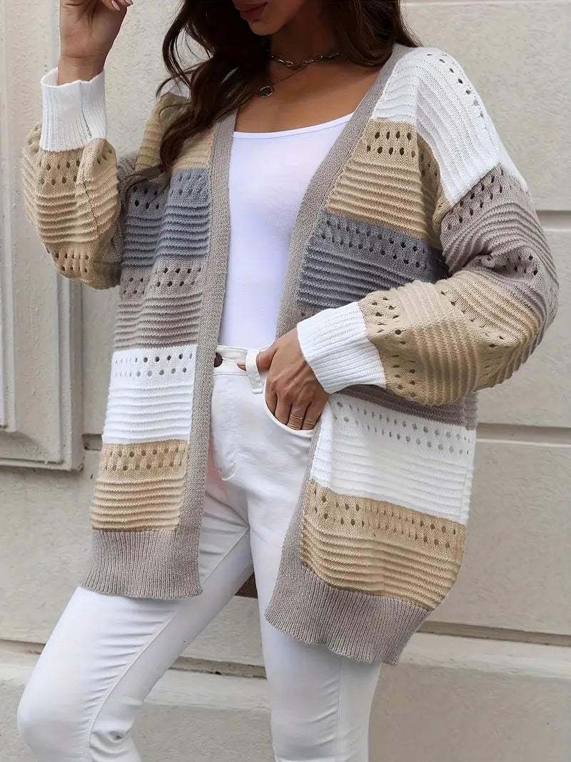 Torly | Strikket Cardigan med Fargeblokker