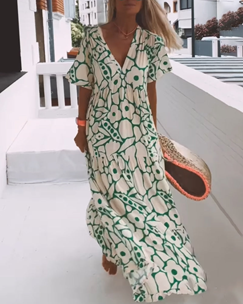 Erle | Elegant midikjole med unikt print