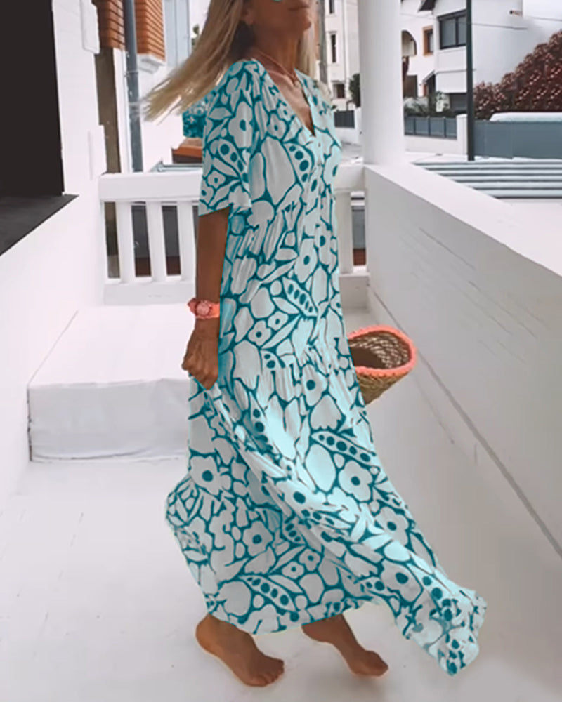 Erle | Elegant midikjole med unikt print