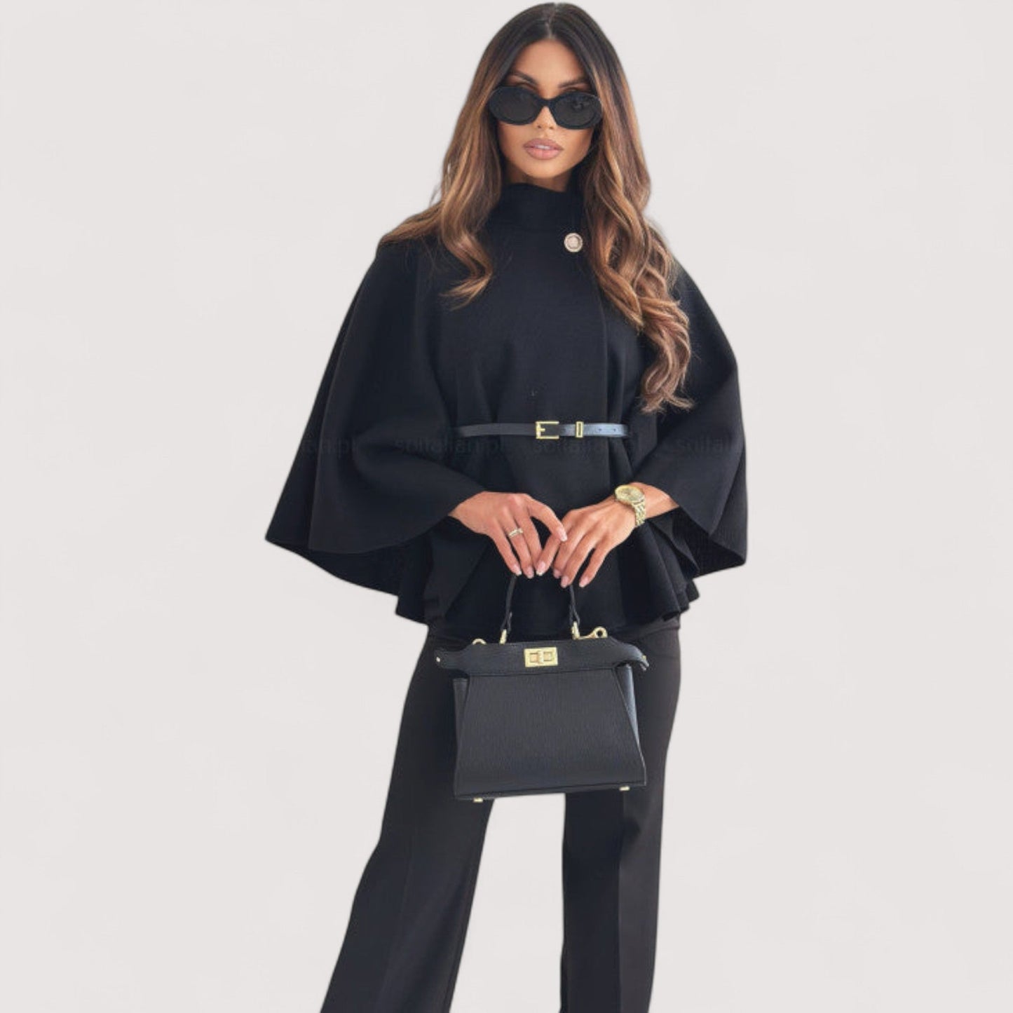 Lovise | Elegant Sommerfuglkåpe Med Belte