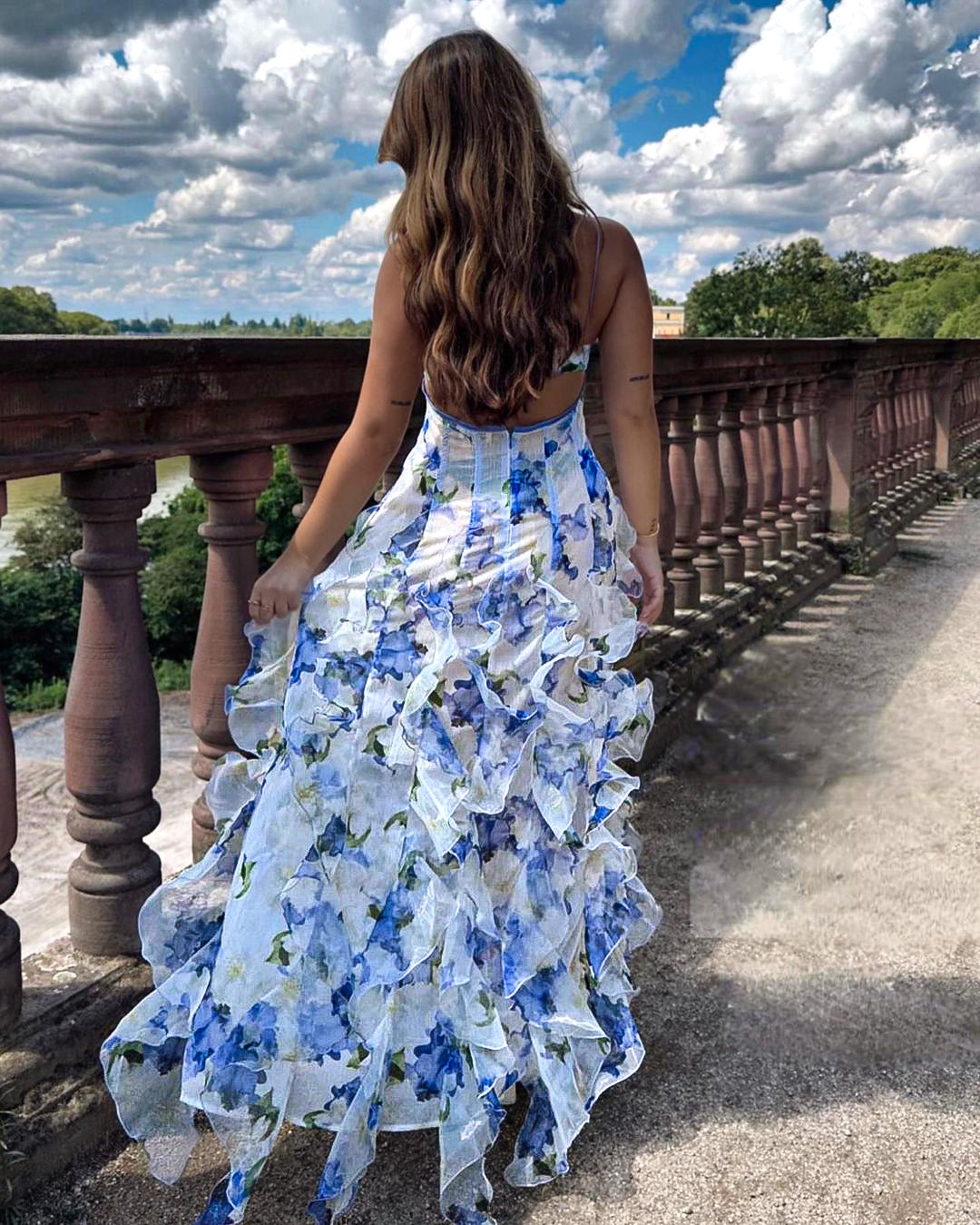 Isra - Rynket Blomsterkjole