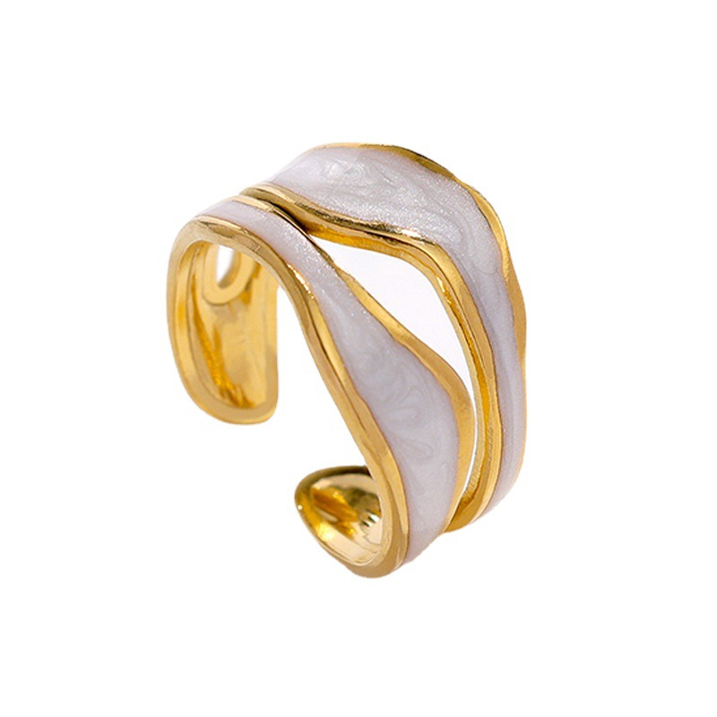 Chandler - Vintage Hvit Gull Ring