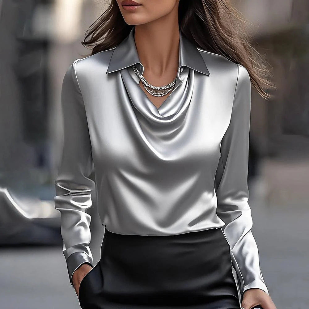 Signy | Elegant bluse med drapert hals
