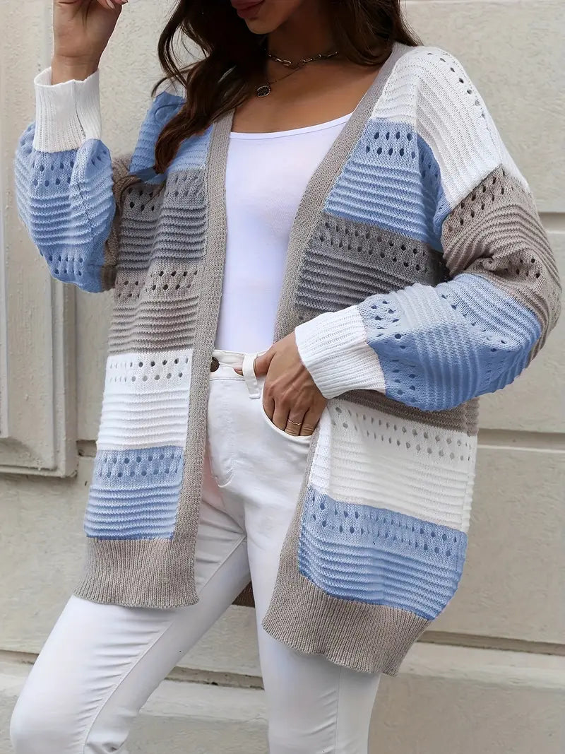 Torly | Strikket Cardigan med Fargeblokker