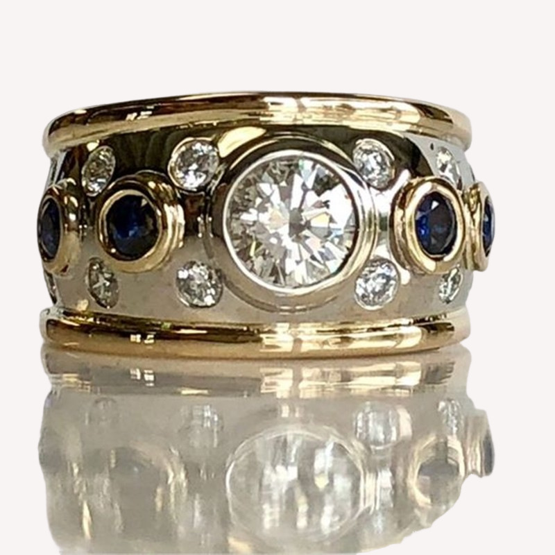 Edna – Vintage Gull Inlaid Zirconia Ring
