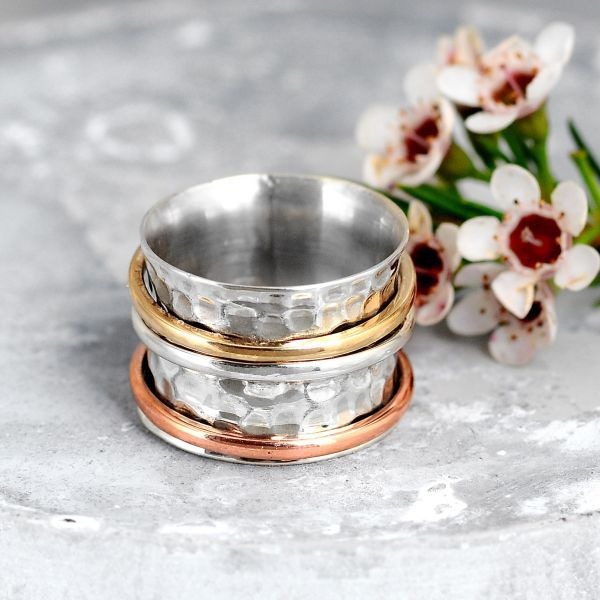 Denise – Vintage Gull & Sølv Turkis Ring