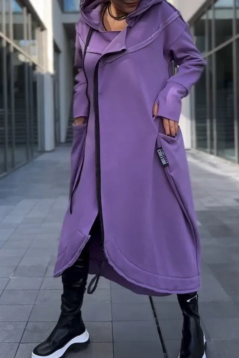 Nanna | Lang Hoodie-Kjole med Moderne Snitt