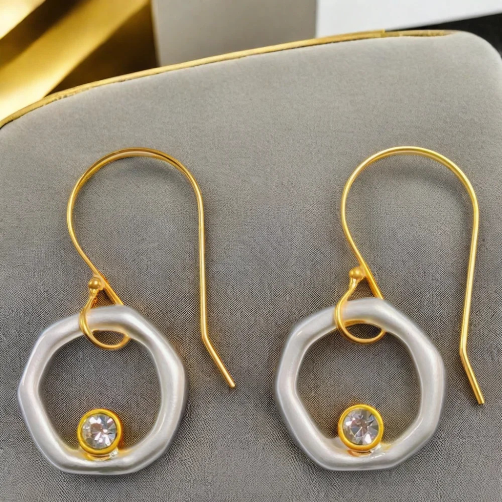 Luella – Vintage Gull & Sølv Zirconia Øredobber