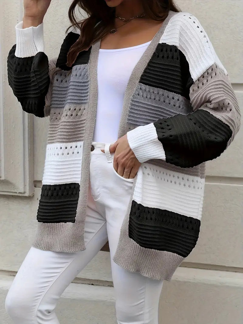 Torly | Strikket Cardigan med Fargeblokker