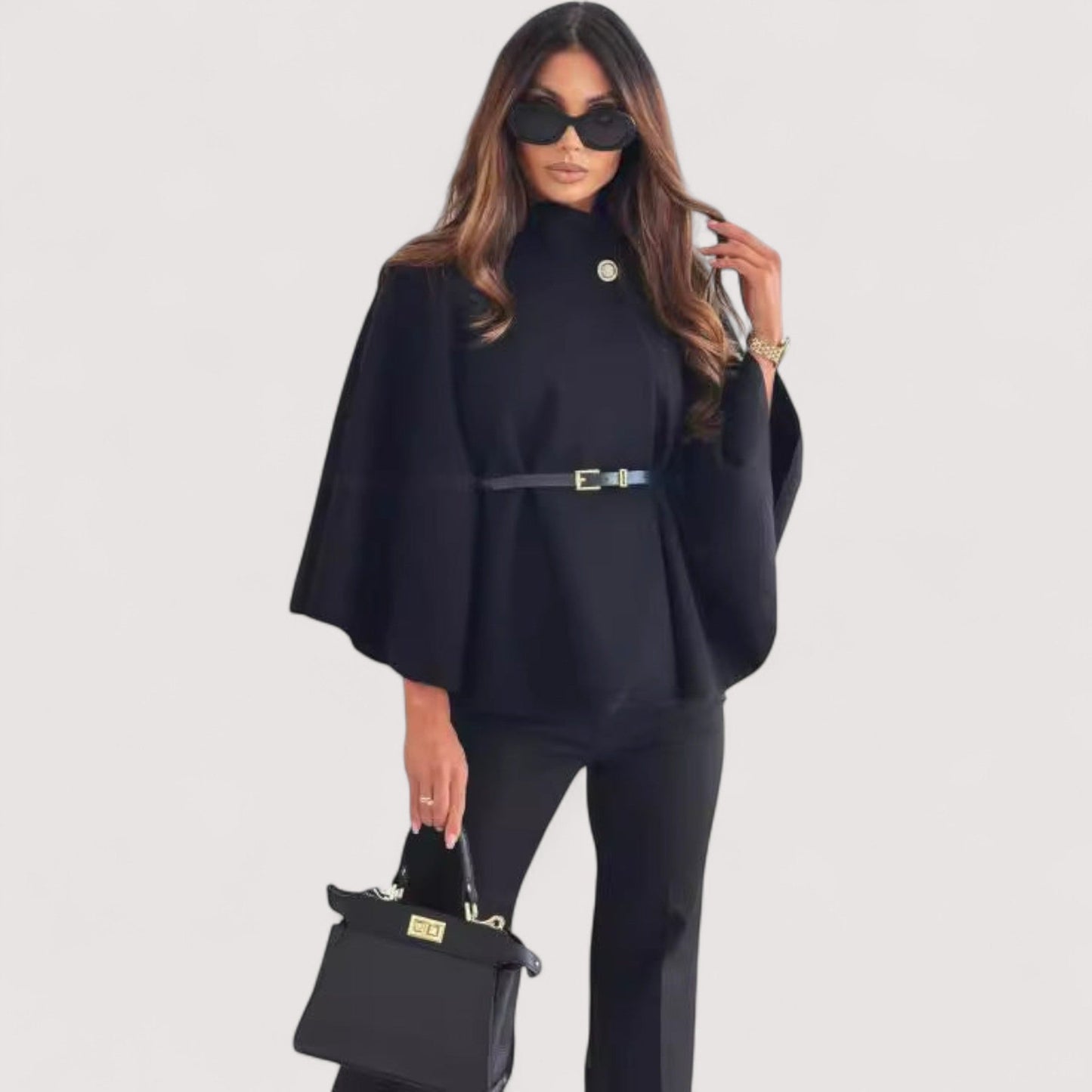 Lovise | Elegant Sommerfuglkåpe Med Belte
