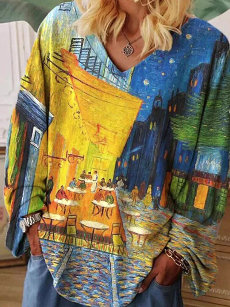 Jartrud | Van Gogh Kunst T-skjorte med løs passform