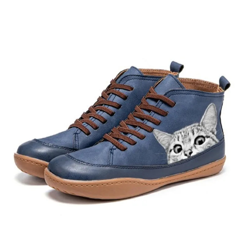 Bjørghild | Unike Sneakers med Katteprint
