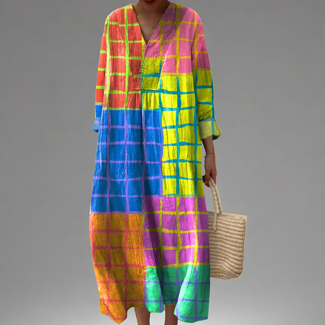 Benedicte — Elegant Geometrisk Kjole