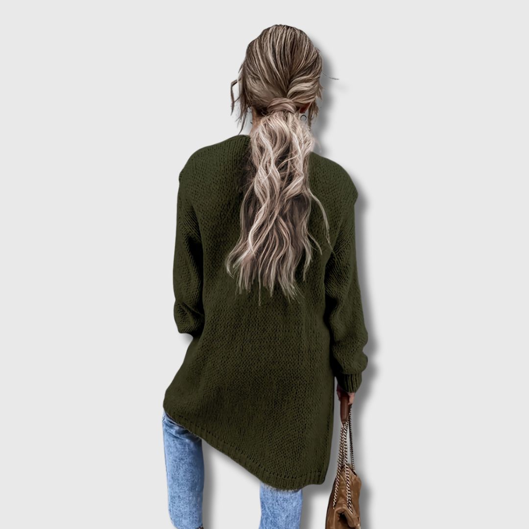 Vågset | Lang Ribbestrikket Cardigan for Kvinner
