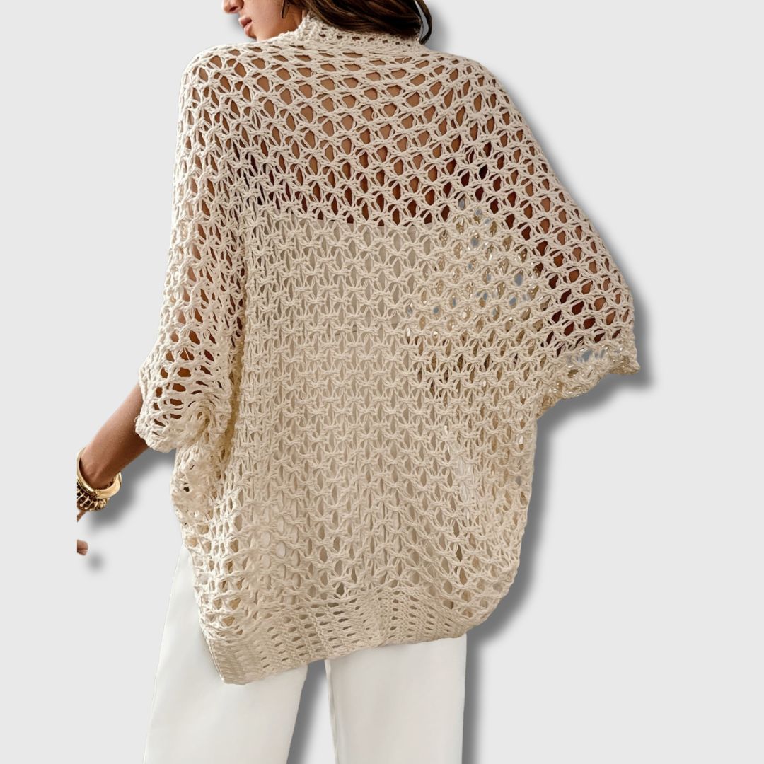 Eidvågen | Kort Åpen Heklet Cardigan for Kvinner