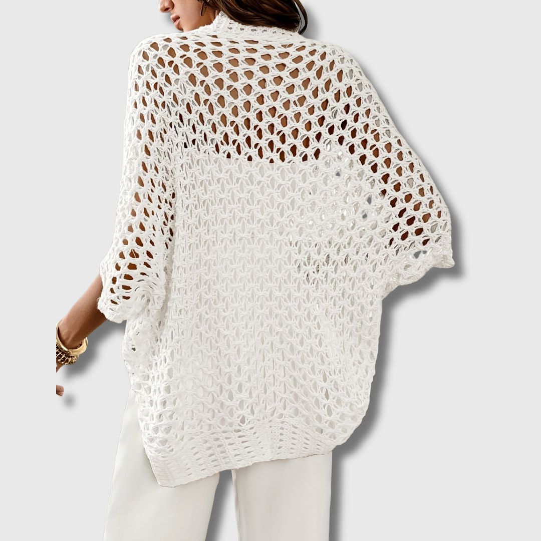 Eidvågen | Kort Åpen Heklet Cardigan for Kvinner